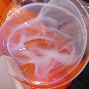 Elegant Swirl Glass Art Piece - Orange and White